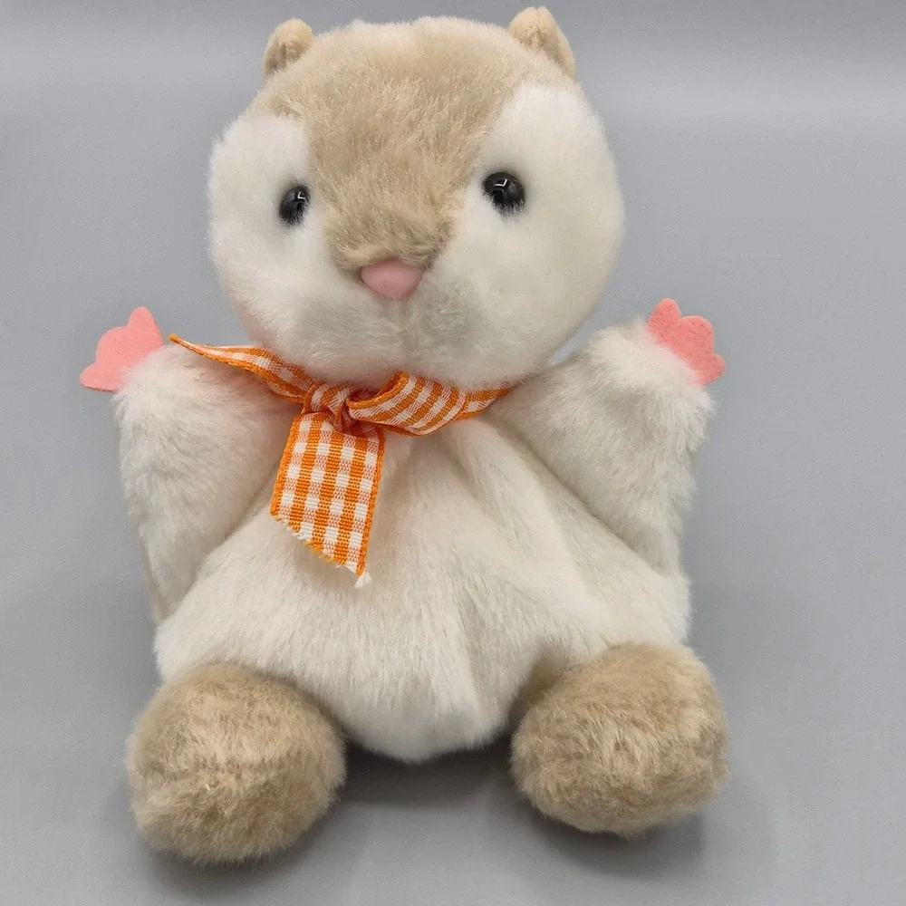 Aurora Palm Pals Sammy Squirrel Plush Tan Orange Gingham Bow 5 inch 2024